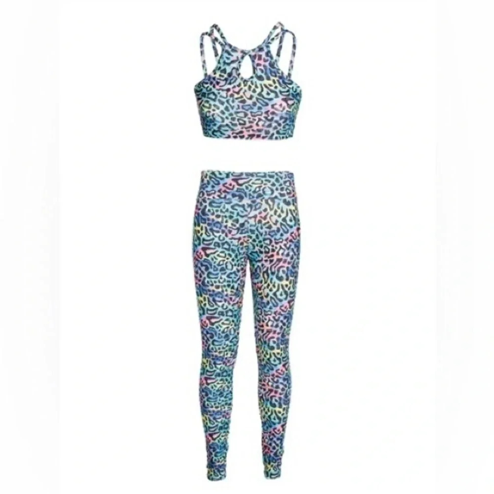 LEOPARD COLORFUL  PRINT WOMEN’S STRAPPY CUT OUT HONEYCOMB Size M New With Tags